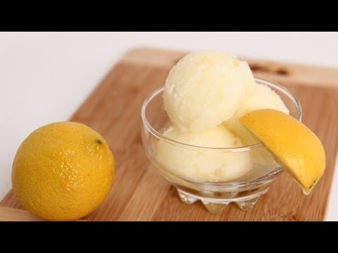 how to make lemon sorbet in a lemon