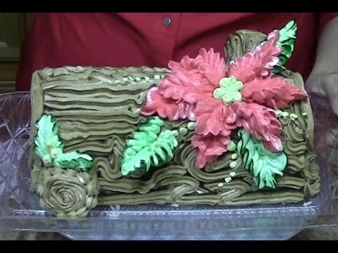 stick Log Decorating, Christmas Cake, roses Yule to a make  buttercream Cake Poinsettia, to How on Decorate, how