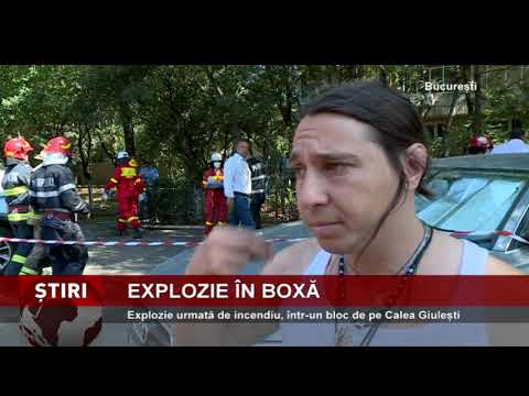 Explozie urmată de incendiu, într-un bloc de pe Calea Giulești