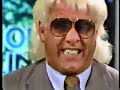 ric flair fresh off his victory over ron garvin making him a 5 time world heavy weight champion.