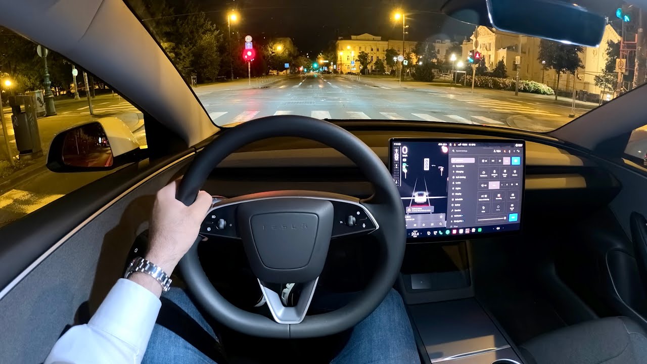 TESLA MODEL 3 Standard RWD 2026 (EUROPE) - night POV test drive (PURE DRIVING)