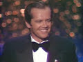 Jack Nicholson winning an Oscar® for Jack Nicholson