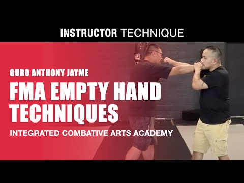 EMPTY HAND technique in FILIPINO MARTIAL ARTS | Guro Anthony Jayme | ICA Academy