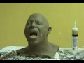 Sculpting an open mouth in a TexClay head