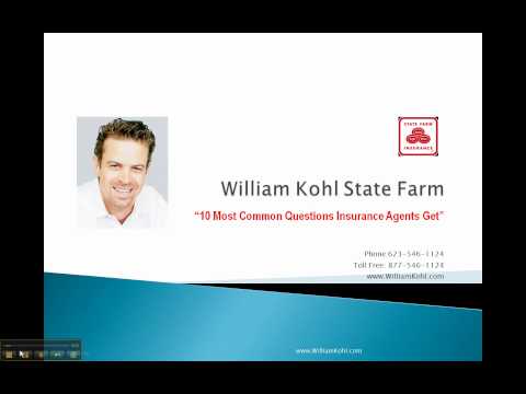 pgoddin - Video on the 10 most common questions insurance agents get. Go to www.WIlliamKohl.Wordpress.com for complete series.