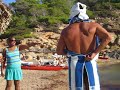 mademoiselle zizi jeanmaire doing his show on the beach in ibiza 30/09/07 for gary's birthday