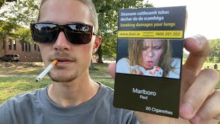 Smoking a Marlboro Red Cigarette from Ireland - Review