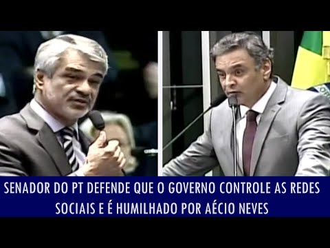 Senador do PT defende que o governo controle as redes sociais e é humilhado por Aécio