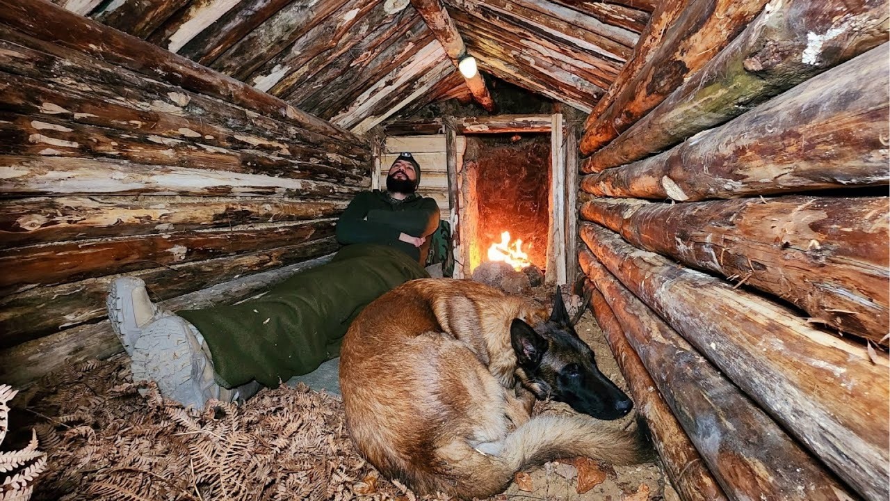 Ice Fishing With My Dog & Surviving the Wild | An Epic Bushcraft Journey ASMR by @WargehBushcraft