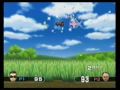 two players face off in a round of the shooting range game in wii play for the nintendo wii.