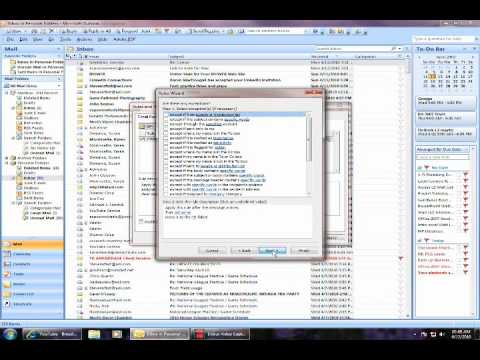 how to define rules in outlook 2007