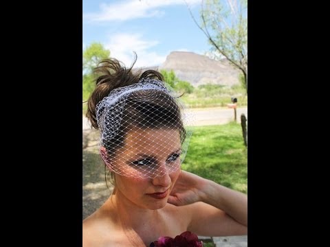 how to fasten a birdcage veil