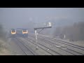 A very misty Great Western Mainline, filmed at Cholsey on the 24th March 2012. Class 43 HST's, Class 66's, Class 165 'Network Turbo's' and Class 220 'Voyagers'. From operating company's First Great Western, Cross Country, DB Schenker and Freightliner. Freights included DB Schenker Class 66, No. 66206 heading south with an intermodal and Freightliner Class 66, No. 66590, also with an intermodal but heading north.