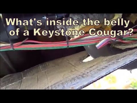 Inside the Belly Pan of Keystone Cougar FifthWheel Trailer
