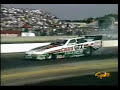 this was one of john forces major accidents which happened in memphis in 1992. the car explodes into a fireball against al hoffman and crosses into his lane where john hits the barrier and into the sand trap causing the car to flip.