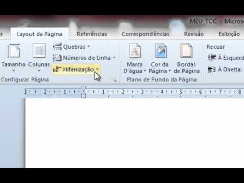 tcc - O vídeo mostra como configurar margens, tamanho do papel, criar páginas e seções.