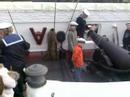 Affyring af kanon p� fregatten Jylland