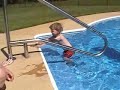 Seamus Swims in Grandpa Larry's pool