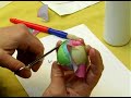 Making Personalized Decoupage Items : Gluing a Napkin to Ball & Trim in Decoupage Hanging Decoration Making Personalized Decoupage Items : Gluing a Napkin to Ball & Trim in Decoupage Hanging Decoration
