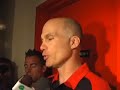 saskatchewan roughriders hammered the calgary stampeders 49-8 on sunday night at mosaic stadium. head coach tom higgins talks to media afterwards. stamps insider video by michael petrie, calgary herald.