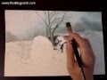 Watercolor Demonstration, Snowy Central Park of New York
