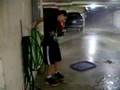 a non-jew squirts in the garage