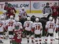 2010-05-12 | Daymond Langkow gets hit by puck [Full Incident] ~> Scary situation in a game between the Minnesota WIld and Calgary Flames on Sunday, March 21th, 2010 at the Excel Energy Center in St. Paul, Minnesota.  ()