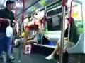 girl waxing / shaving on train