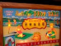 1959 chicago coin bull's eye drop ball shuffle alley arcade game. this video shows game play of this classic 10 cent arcade game. the cabinet and shuffle alley is in fantastic shape. the plexiglass backglass was poorly touched up in the 