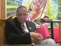 Chicago - Bobby Wooten leads the Wooten Ensemble at Beth Eden Baptist Church as Dr. Robert E. Wooten describes the arrangement of the spiritual - Bright Mansions Above.  Dr. Wooten founded the ensemble at the Morgan Park area church 58 years ago.