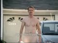 naked man cleaning his toyota