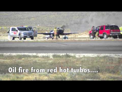 Ultimate Reno Air Race dead-stick landing after blown engine and propeller snaps off!!!