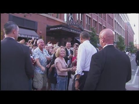 Raw Video #2: President Obama meets people in downtown Denver