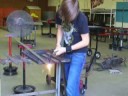 This student is cutting metal with an Oxyacetylene Torch at Red Mountain High in Mesa,AZ. The teacher is Mr. Jim Teeling.