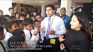 Capt. Shaesta Waiz ( Dream Soar) and Mr. G.C.G.P.Dabarera with students at BIA Airport Sri Lanka