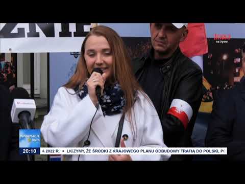 Wiec w obronie polskich szkół przed litewską ambasadą w Warszawie