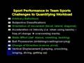 Performance Analysis and Technology in Team Sports part 1