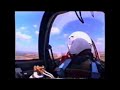 in-cockpit view of the irish air corps silver swallows award-winning aerobatic display at the royal international ait tattoo at raf fairford , 1997, as viewed from the cockpit of formation no. 2, callsign fox-2