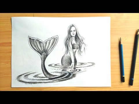 video-linktoworks-How to draw a mermaid | Pencil Shading Drawing - YouTube