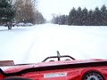 Polaris RZR 800 Powerslide and donut in the snow.