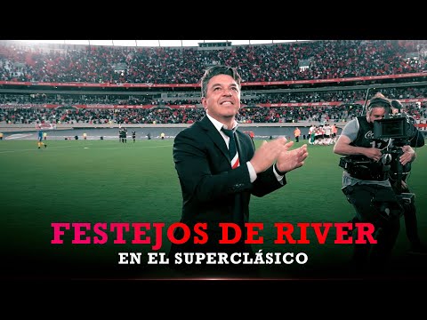 El festejo de Gallardo y sus jugadores. ¡El Superclásico es de River! 
