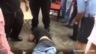 Citizen slaps, and cop beats him up.