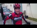 bmc pro cycling team prep and roll out for a training ride in denia, spain on january 25, 2012