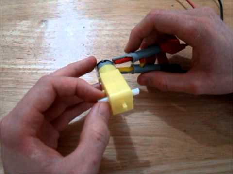 how to attach gear to dc motor