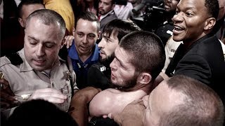 ДРАКА ПОСЛЕ БОЯ, ХАБИБ ВЫИГРАЛ, КОНОР УЖЕ НЕ БЫЛ ТАК КРАСНОРЕЧИВ В БОЮ! ЭМОЦИИ!