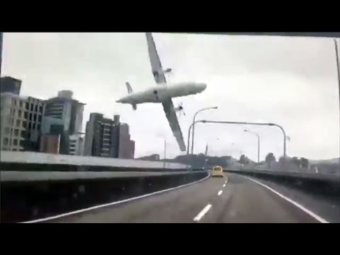 대만 여객기(復興航空B22816) 고가도로와 충돌 후 추락, 차량 블랙박스(HD) 영상