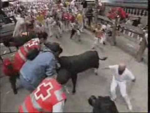 Running of the Bulls, Encierro 08 July, 2007 Pamplona, Spain