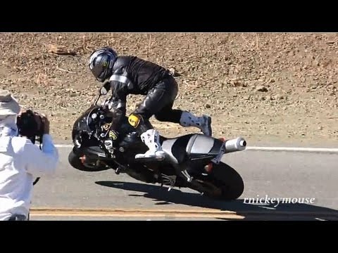 highside - Very lucky, rider was OK and bike had only minor damage. - Location Mulholland Highway, Malibu - Google Street View - http://goo.gl/wsMi.