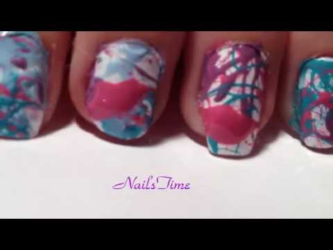 how to do a paint splatter on nails