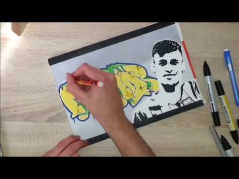 how to draw neymar